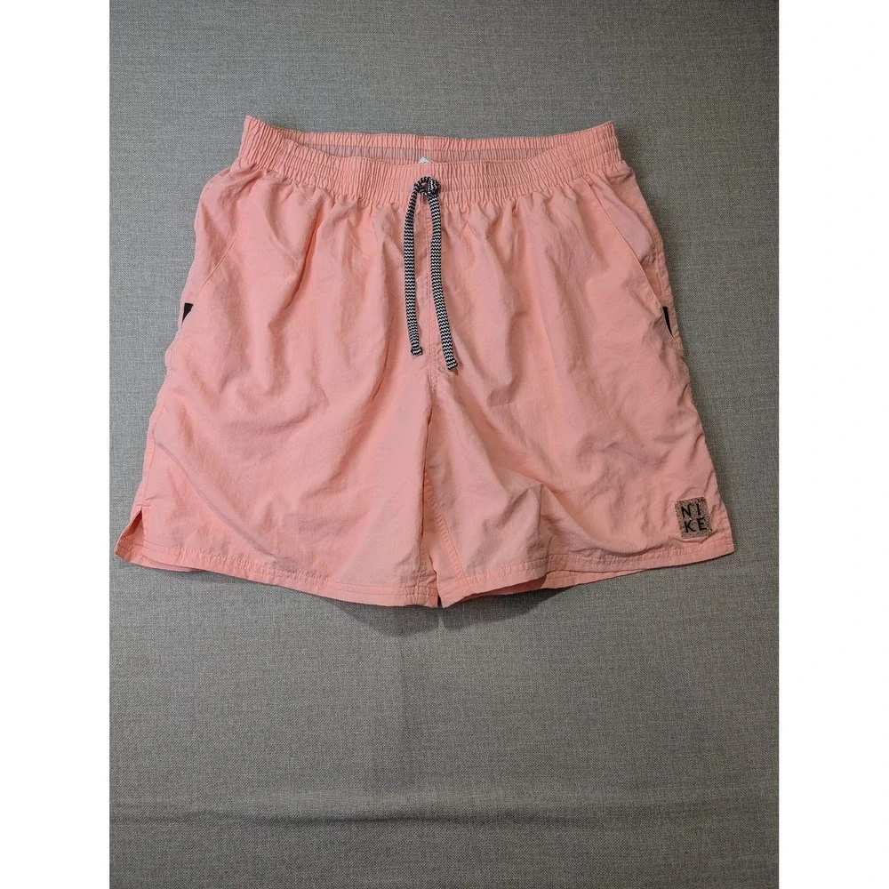 Nike Swim Trunks Mens XL Peach Pink Polyester Move to Zero Mesh Lined Shorts